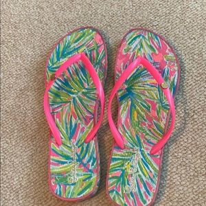 Lily Pulitzer colorful flip flops